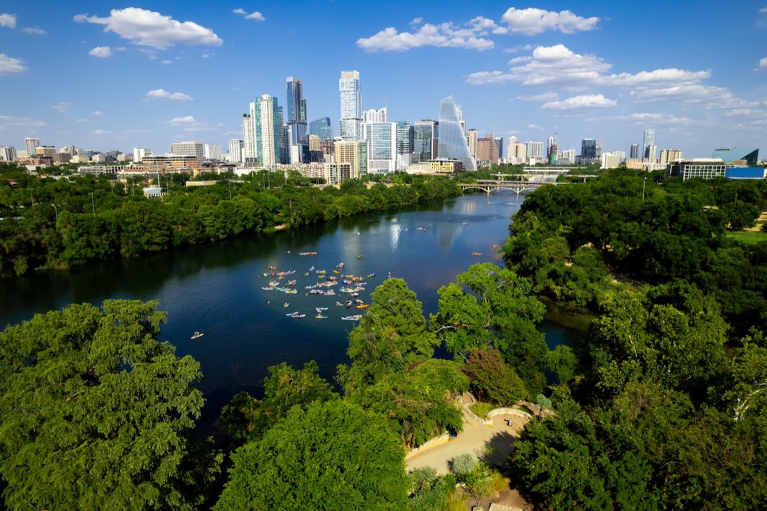 Downtown Austin skyline over Lady Bird Lake