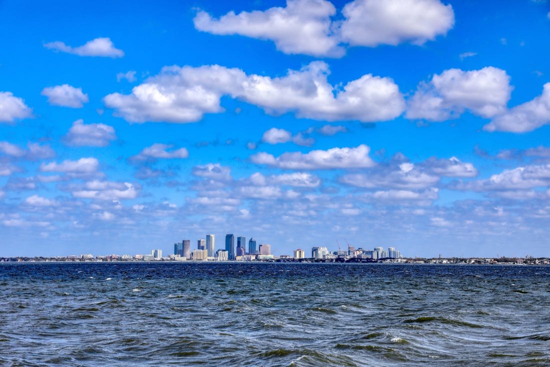 Tampa skyline across the bay