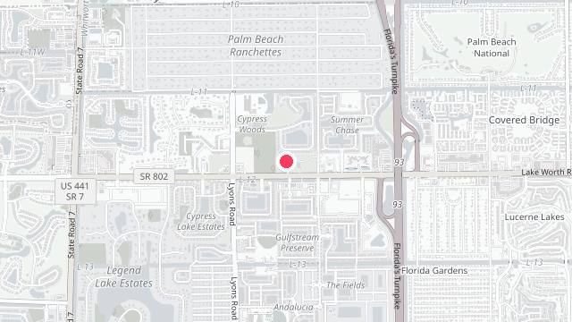Map showing the office location of B & B Realty and Property Management
