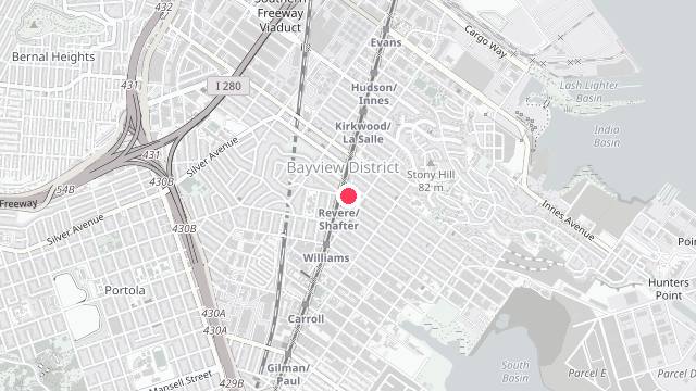 Map showing the office location of Bayview Property Managers
