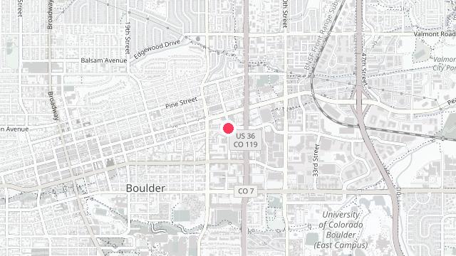Map showing the office location of Boulder Property Management