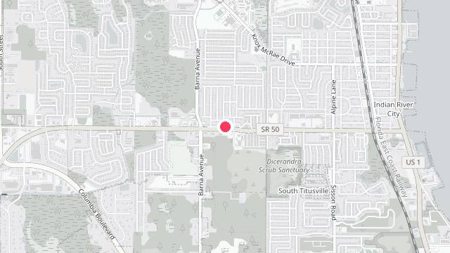 Map showing the office location of Brevard Property Management & Sales