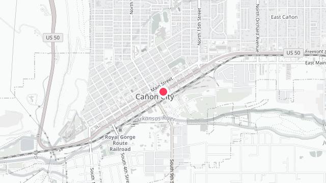 Map showing the office location of Canon City Property Management