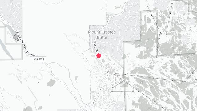 Map showing the office location of Crested Butte Lodging & Property Management