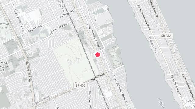 Map showing the office location of Daytona Realty and Property Management