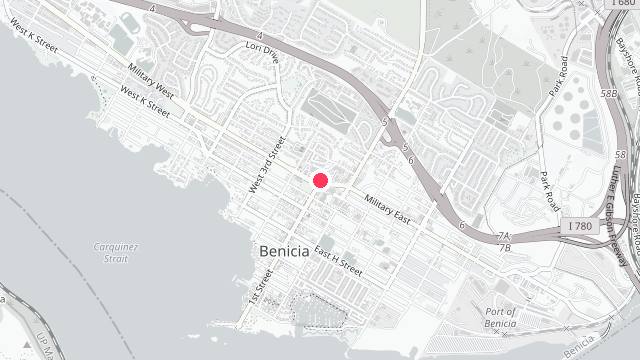 Map showing the office location of Delgado Property Management