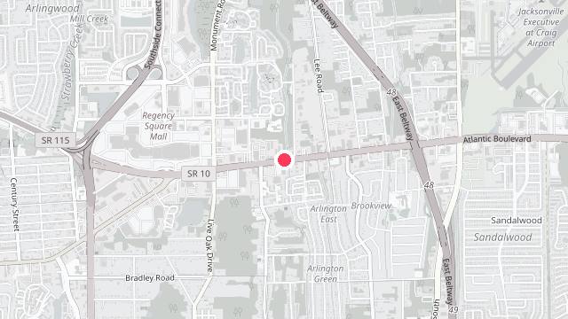 Map showing the office location of Experienced Property Management of Jax