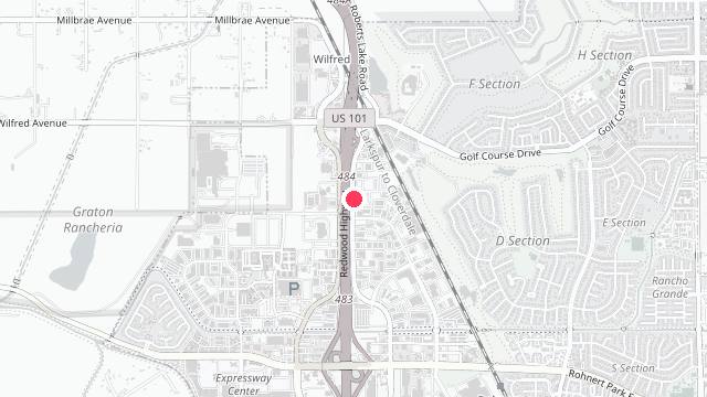 Map showing the office location of Hills & Home's Property Management