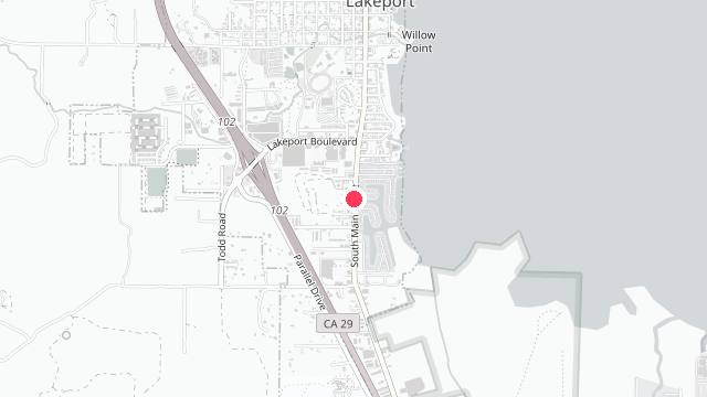 Map showing the office location of Lake County Property Management