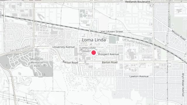 Map showing the office location of Loma Linda Property Management