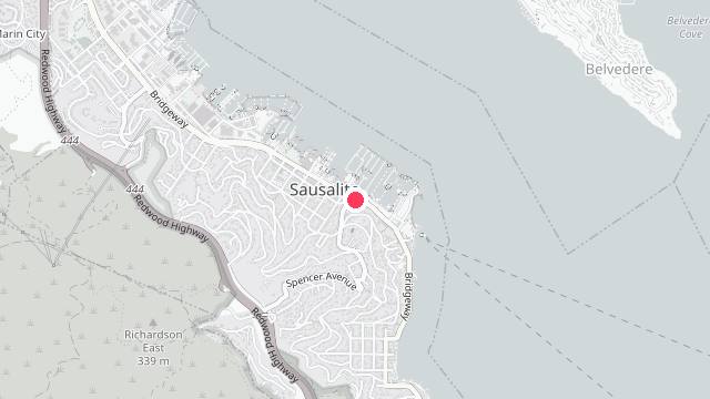 Map showing the office location of Marin Property Management & Real Estate