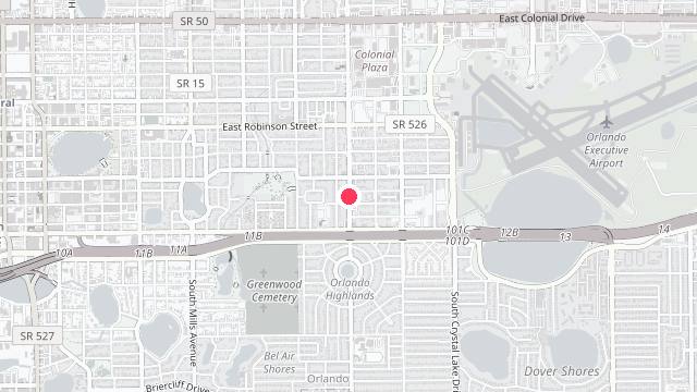 Map showing the office location of Orlando Realty and Property Management
