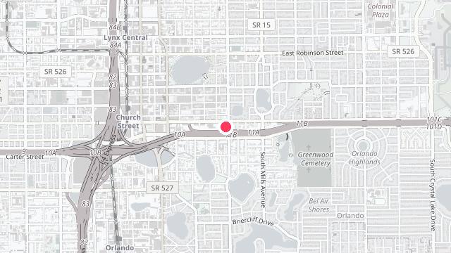 Map showing the office location of Orlando Rentals Property Management