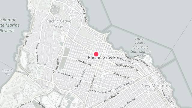 Map showing the office location of Pacific Grove Property Management