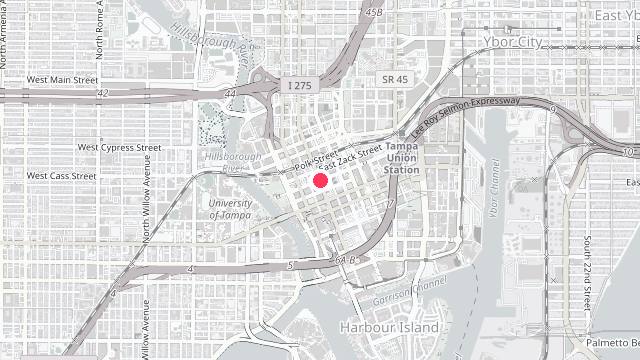 Map showing the office location of Palm Leaf Property Management