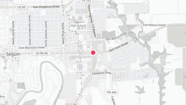 Map showing the office location of Seguin Property Management TX