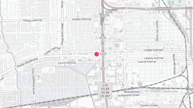Map showing the office location of Southeast Texas Property Management