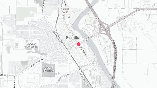 Map showing the office location of Tehama Property Management