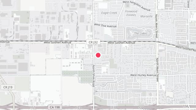 Map showing the office location of Visalia Property Management
