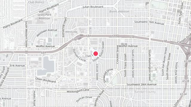 Map showing the office location of West Texas Property Management