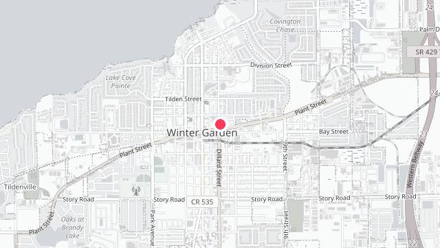Map showing the office location of Winter Garden Real Estate and Property Management